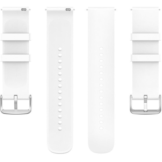 Силиконовый ремешок 20mm, White/Silver Buckle