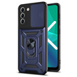 Чехол NOX Camera Slide Samsung Galaxy S21 FE, CamShield Slide, тёмно-синий