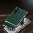 Чехол до Samsung Galaxy S24 Ultra, GKK Woven Leather, зелёный