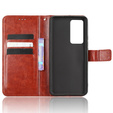 Футляр з клапаном для Xiaomi 12T / 12T Pro, Crazy Horse Wallet, коричневий