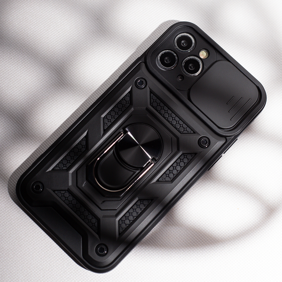 Броньований чохол для Iphone 15 Pro Max, броньований Slide Ring, чорний + скло 9H