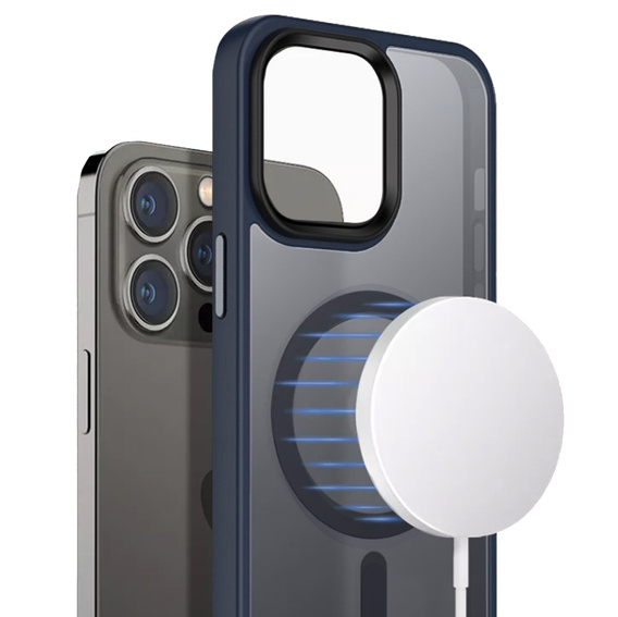 Чехол до iPhone 14 Pro, Simple MagSafe, темно-синий