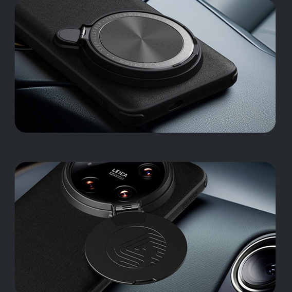 Чохол для Xiaomi 14 Ultra, броньований Nillkin, Camshield Prop Leather Coated, для Magsafe, чорний
