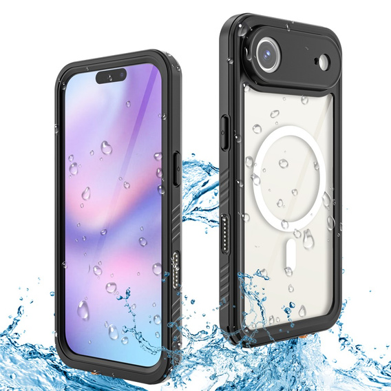 Чохол Redpepper для iPhone Air, водонепроникний, IP68, для MagSafe, прозорий з чорними боками