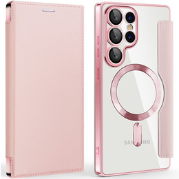 Откидной чехол для Samsung Galaxy S25 Ultra, RFID Wallet MagSafe CamShield, розовый