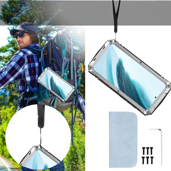 Броньований чохол для Samsung Galaxy S25+ Plus, R-JUST, сріблястий