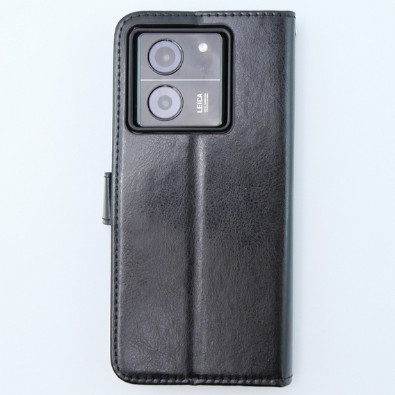 Откидной чехол для Xiaomi 13T / 13T Pro, Crazy Horse Wallet, чёрный