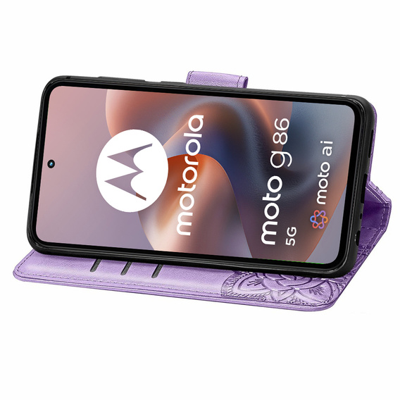 Чохол-книжка для Motorola Moto G86 5G, Butterfly, фіолетовий
