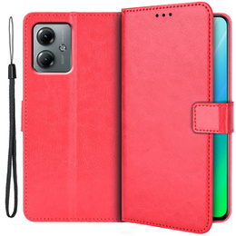 Футляр з клапаном для Motorola Moto G14, Crazy Horse Wallet, червоний