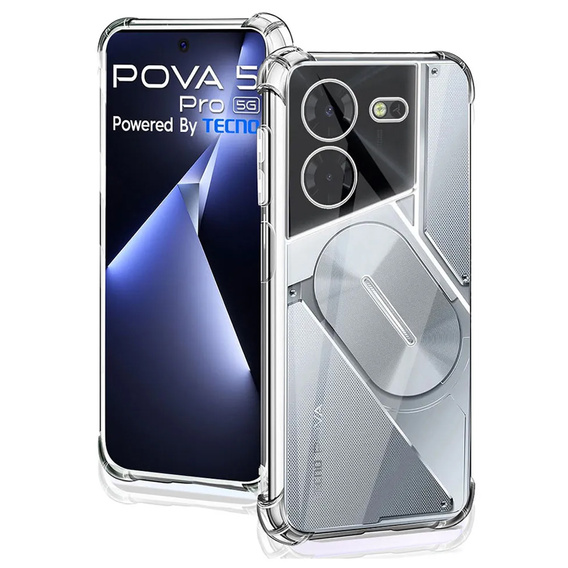 Чехол до Tecno Pova 5 Pro, Dropproof, прозрачный
