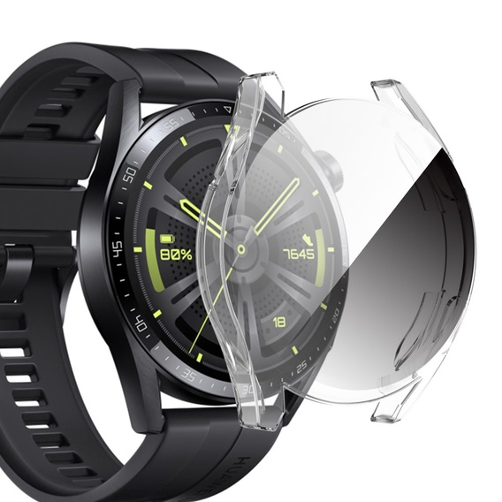 Etui z wbudowanym szkłem do Huawei Watch GT 3 42mm - Transparent White
