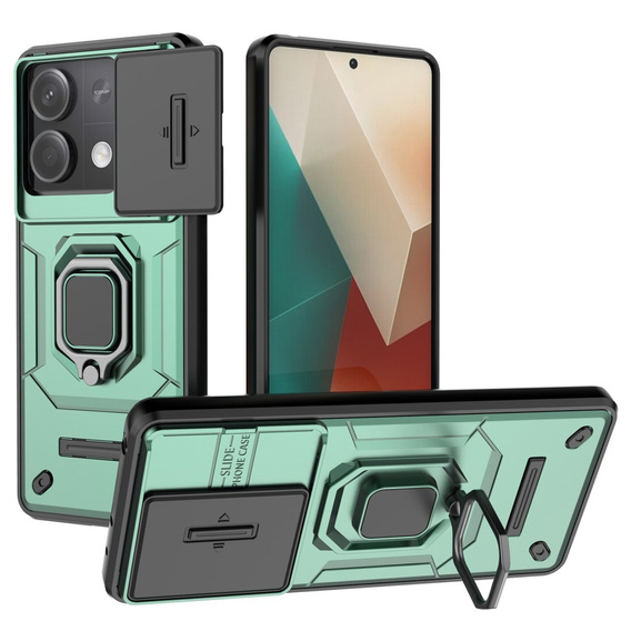 Чохол для Xiaomi Redmi Note 13 5G, KickStand Camera Lens, зелений