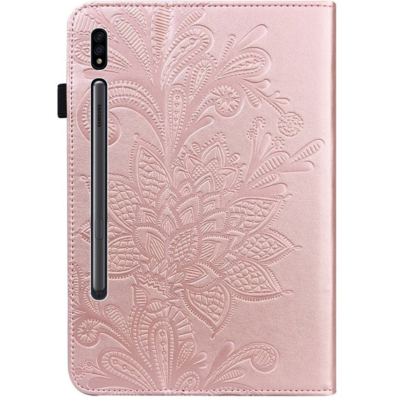 чехол-крышка для Samsung Galaxy Tab S7, flower, синий