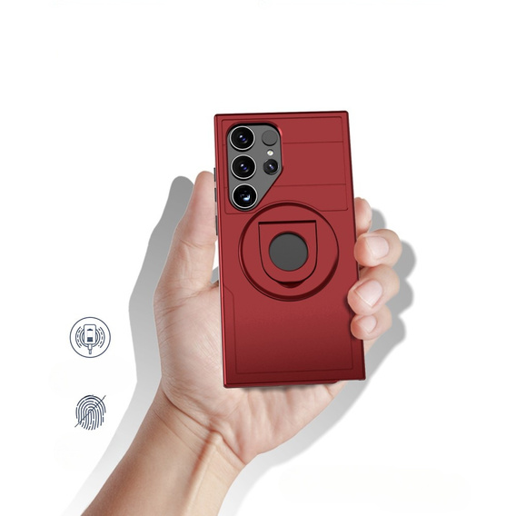 Чехол для Samsung Galaxy S24 Ultra, Military Magnet, для MagSafe, красный