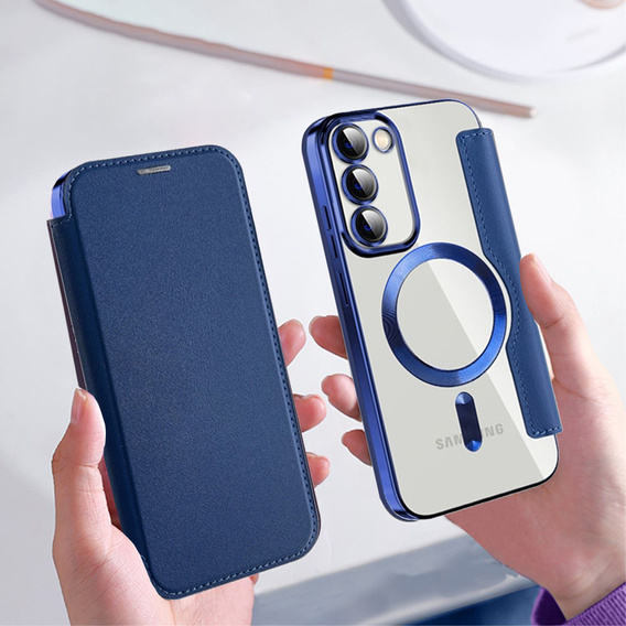 Чохол-книжка для Samsung Galaxy S23, Wallet, MagSafe, темно-синій 
