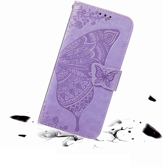 Откидной чехол для Oppo Reno 13F / Oppo Reno 13FS, Butterfly, фиолетовый