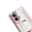Чохол-книжка для Samsung Galaxy S25 Edge, RFID Wallet MagSafe CamShield, рожевий