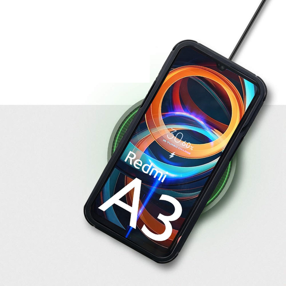 Чохол для Xiaomi Redmi A3, Fusion Hybrid, із захистом камери, прозорий / чорний