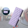 чехол-крышка для Samsung Galaxy S25, Rhombus Crossbody Leather, фиолетовый