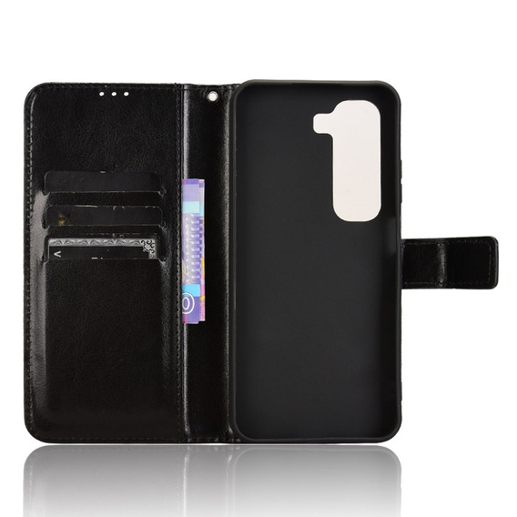 Откидной чехол для Infinix Hot 50 4G, Crazy Horse Wallet, чёрный