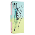 Откидной чехол для Nokia C12 4G, Wallet, feather, синий