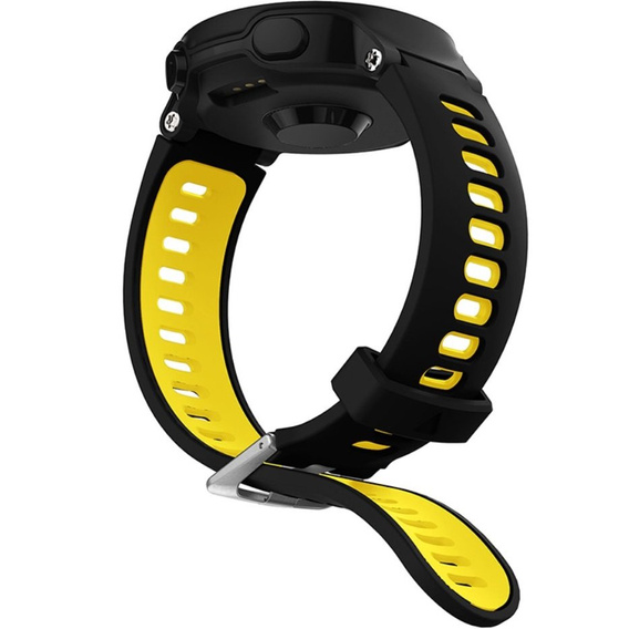 Силіконовий ремінець для Garmin Forerunner 22mm, Black/Yellow
