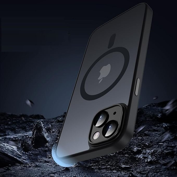 Чохол для iPhone 13, для MagSafe, ERBORD Matt Case, чорний + захисне скло