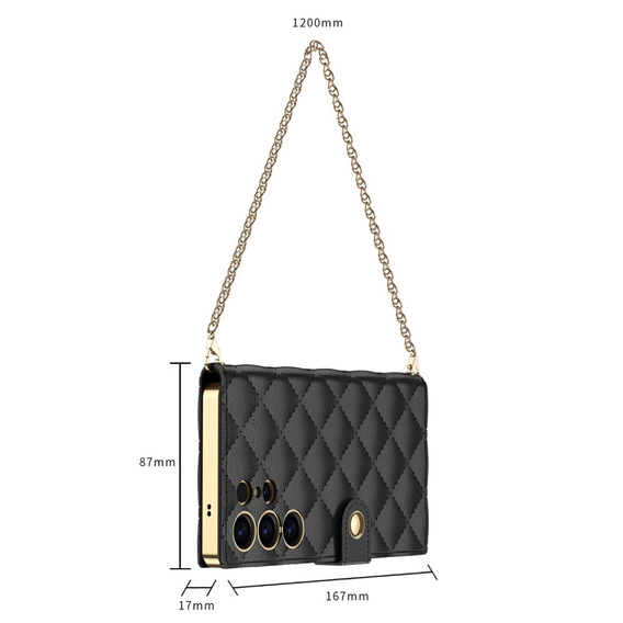 Флип-кейс для Samsung Galaxy S25 Ultra, GKK Mirror Wallet, чёрный