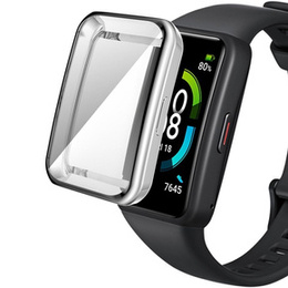 Чехол 2в1 с защитой экрана для часов Huawei Band 6/7, Silver