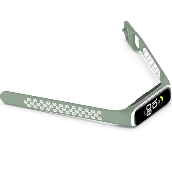 Силиконовый ремешок для Samsung Galaxy Fit 2 SM-R220, Green / White