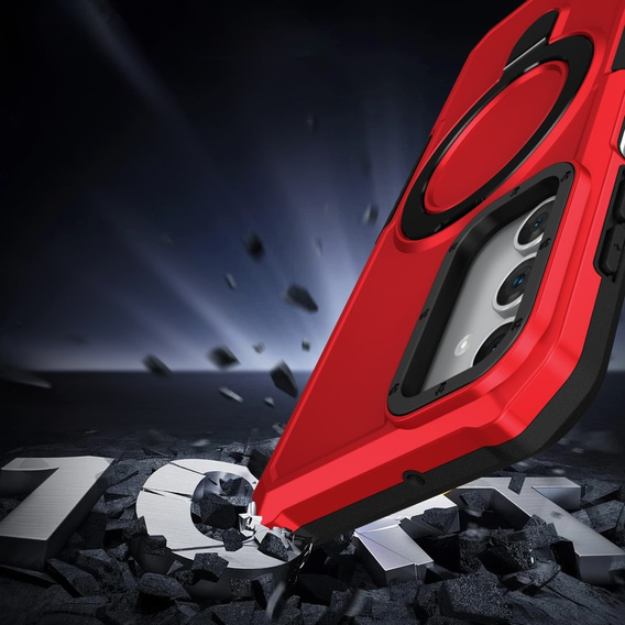 Чехол до Samsung Galaxy A15 5G, Kickstand Ring, чёрный + стекло 9H