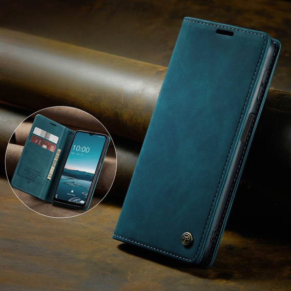 Чехол CASEME для Samsung Galaxy M33 5G, Leather Wallet Case, синий