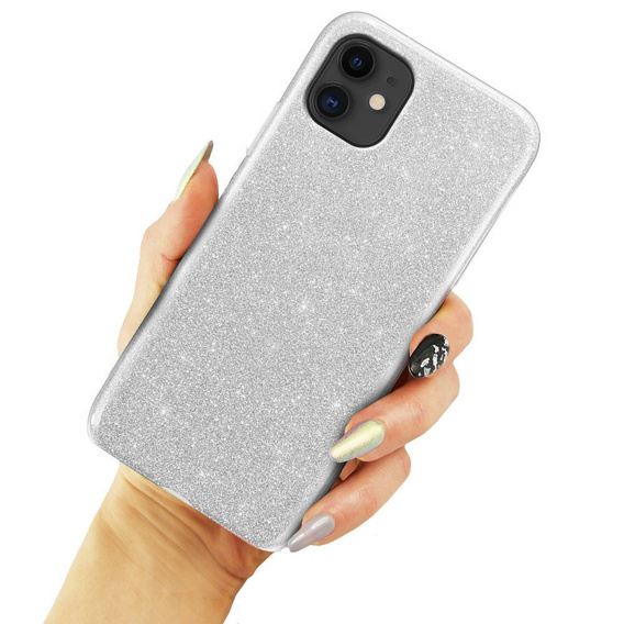 Чехол Glitter Case до iPhone 12/12 Pro, Silver
