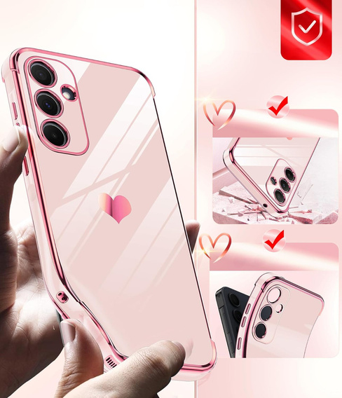 Чехол до Samsung Galaxy A54 5G, Electro heart, розовый rose gold + 2x стекло 9H