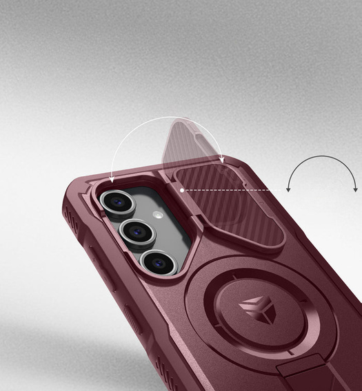 Броньований чохол для Samsung Galaxy S24 FE, Dexnor Full Body (Two Frames), рожевий