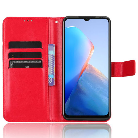 Откидной чехол для Infinix Smart 7 HD 4G, Crazy Horse Wallet, красный
