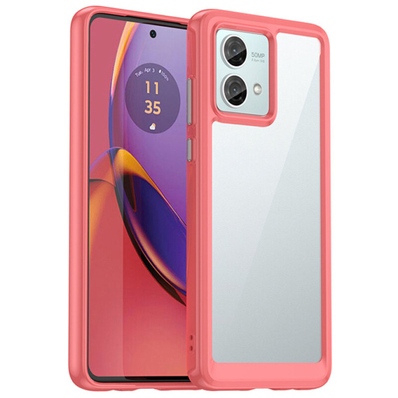 Чехол до Motorola Moto G84 5G, Fusion Hybrid, прозрачный / красный