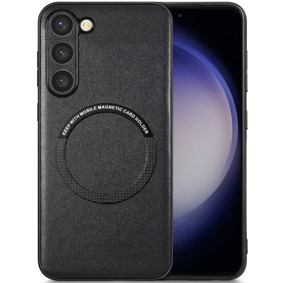 Чехол до Samsung Galaxy S23, Leather Hybrid MagSafe, чёрный