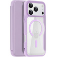 Чехол Dux Ducis для iPhone 17 Pro Max, Skin X Pro, с откидной крышкой, для MagSafe, фиолетовый