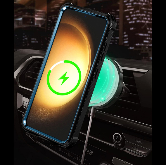 Чехол до Samsung Galaxy S23, Heavy Duty Ring Belt Clip, синий