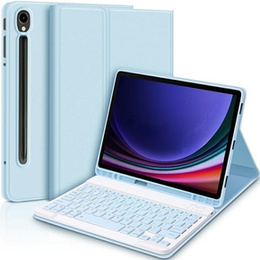 Чехол + клавиатура Samsung Galaxy Tab S9 FE, Leather Pen Slot, светло-голубой