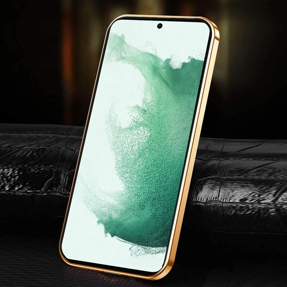 Чехол до Samsung Galaxy S22+ Plus, Cowhide Leather, синий