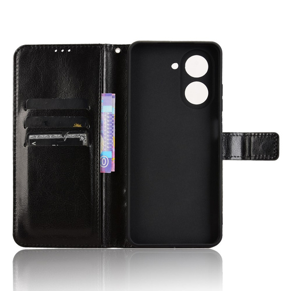 Откидной чехол для Xiaomi Redmi A5, Crazy Horse Wallet, чёрный
