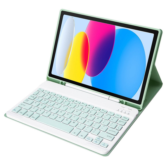 Чохол + клавіатура iPad 10.9 2022 10 Gen, Pen Slot, світло-зелений
