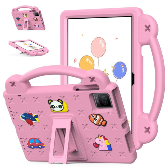 Детский чехол для T Tablet 5G, Cute Patterns, с подставкой, розовый