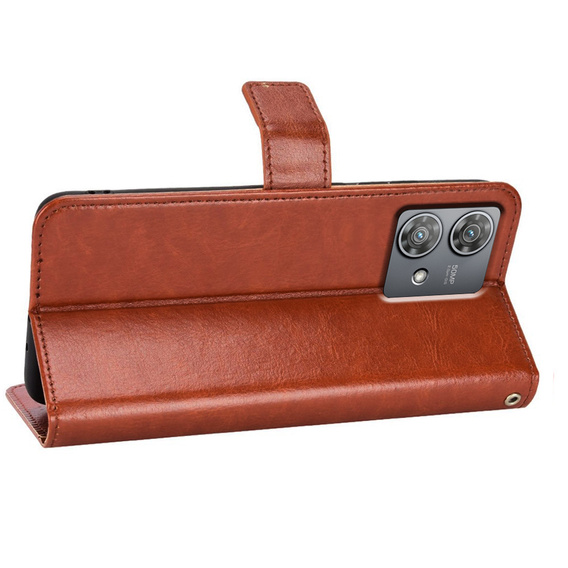 Футляр з клапаном для Motorola Edge 40 Neo, Crazy Horse Wallet, коричневий