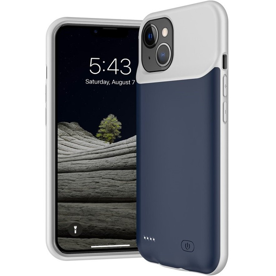 Чехол с батареей 6500mAh до iPhone 13, синий