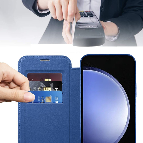 Откидной чехол для Samsung Galaxy S23 FE, RFID Wallet MagSafe CamShield, темно-синий