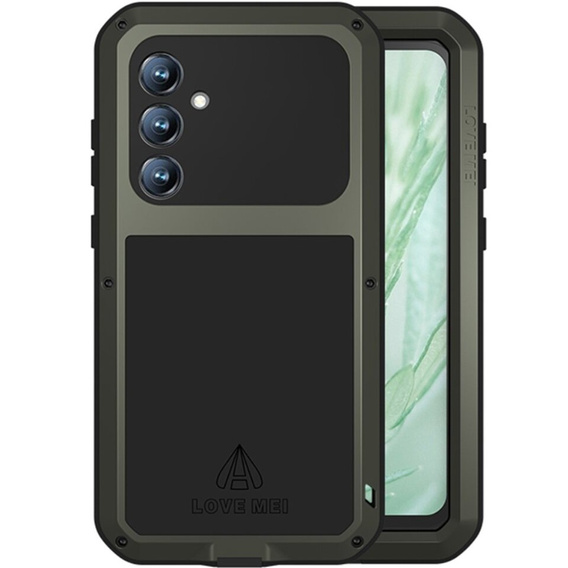 Чехол Love Mei до Samsung Galaxy S23 FE, armored with glass, зелёный