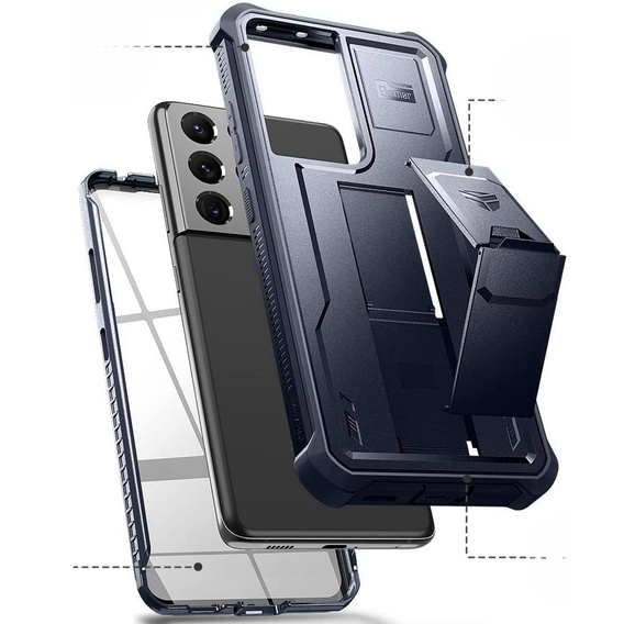 Бронированный чехол для Samsung Galaxy S21 Ultra, Dexnor Full Body, синий